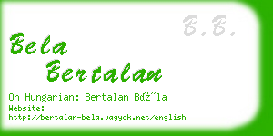 bela bertalan business card